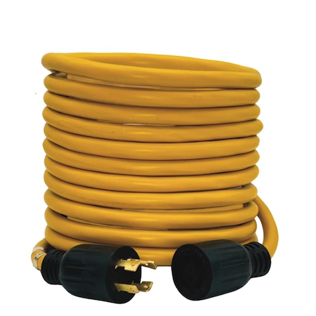 Connecticut Electric Cold Weather Extension Cord, 10 AWG, Indoor/Outdoor, 1 Outlets, L14-30R, Black/Yellow, Nylon, 50 ft HEPC3050